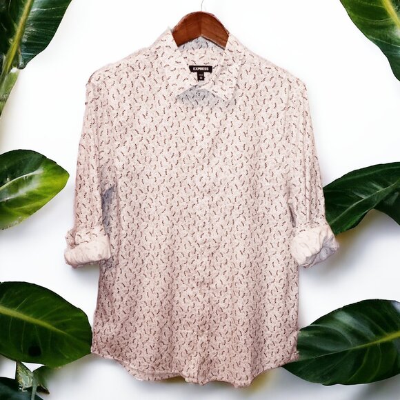 Express Other - Express ★ Men's Casual Button-Up Dress Shirt ★ Dumai Summer Floral Print